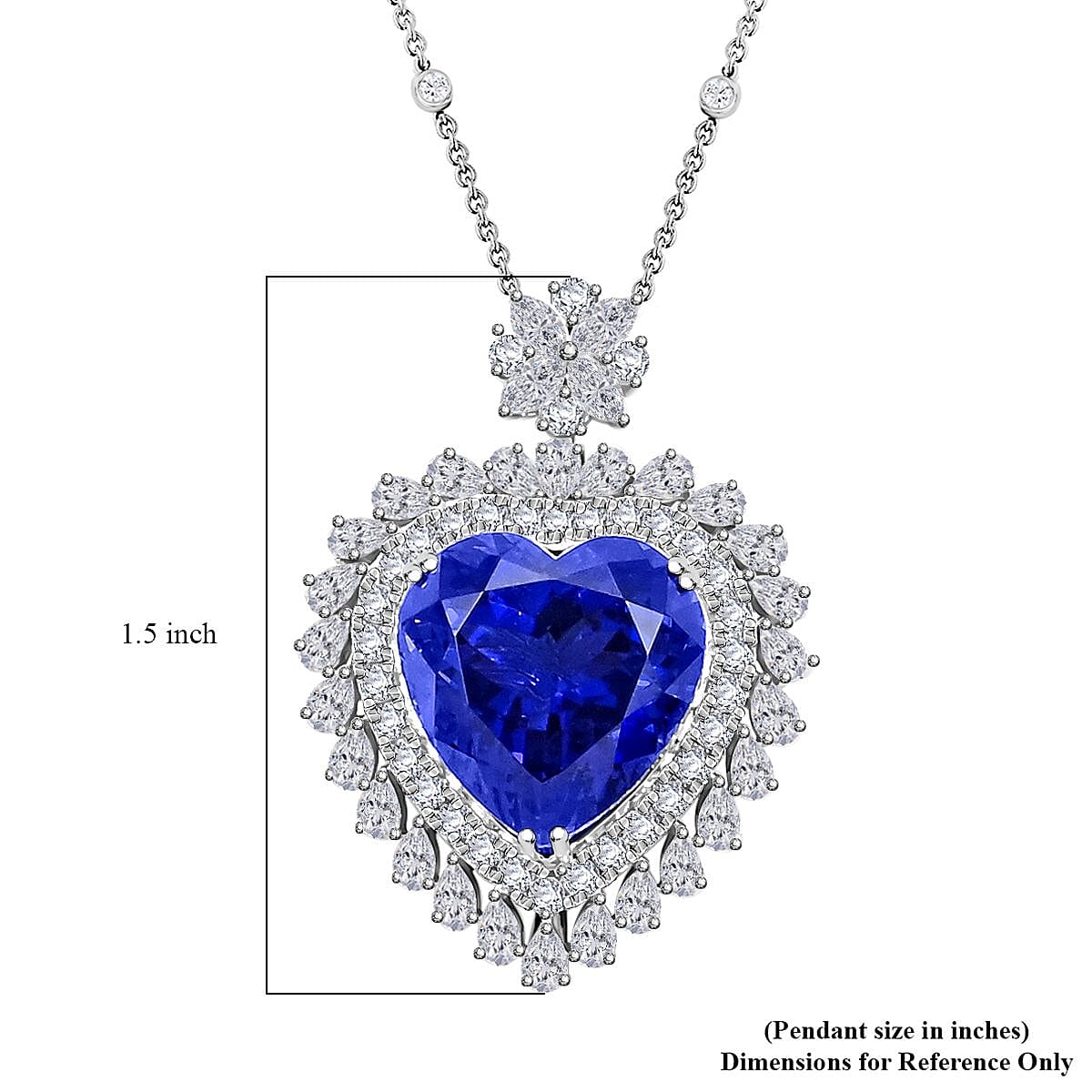 Chairman Vault:AGI Certified Pendant with AAAA  Grade Tanzanite Heart and Diamond Halo in 950 Platinum 7768373 6