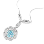 Certified and Appraised RHAPSODY 950 Platinum AAAA Santa Maria Aquamarine, Diamond Necklace 11.10 Ct