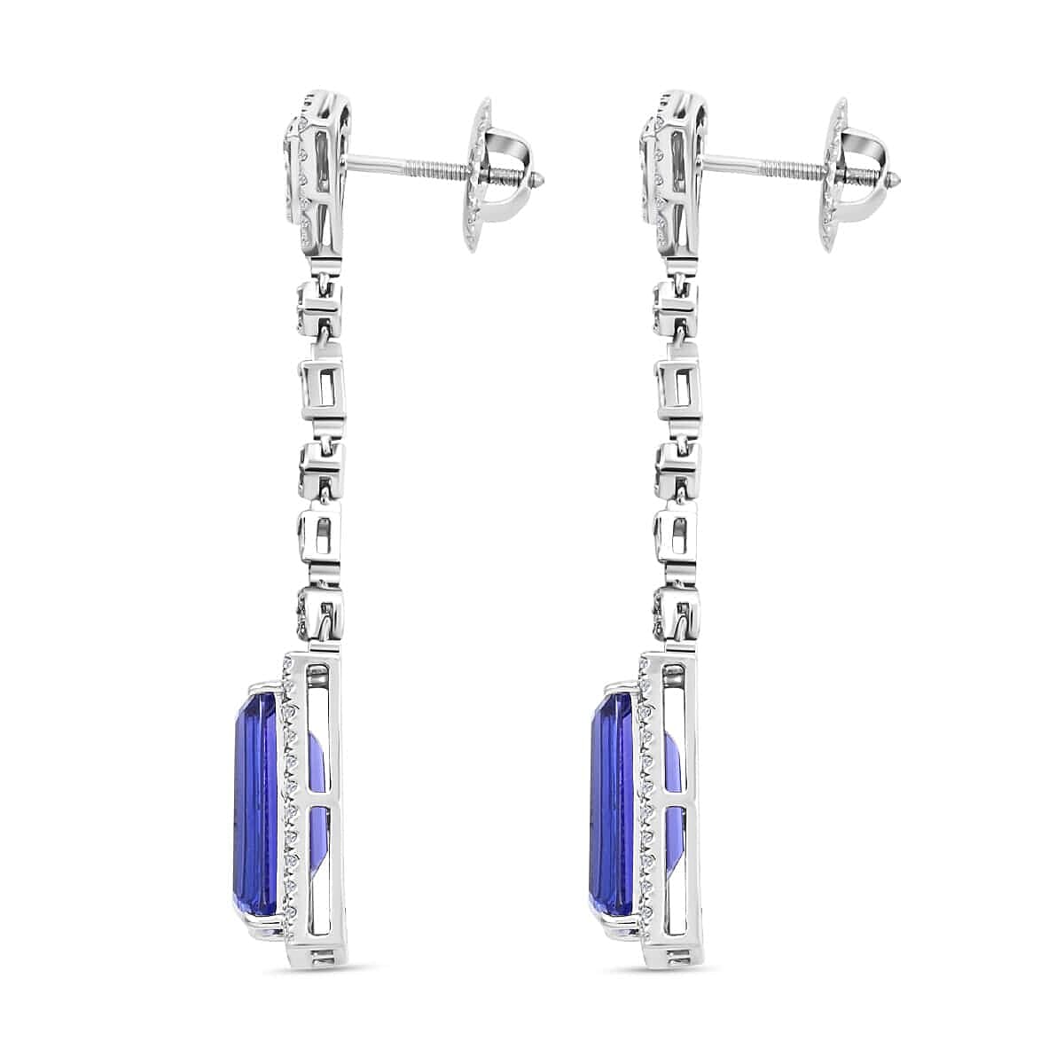 Certified &amp; Appraised RHAPSODY AAAA Tanzanite, Diamond Dangle Earrings in 950 Platinum 16 Ct. 7768924 4