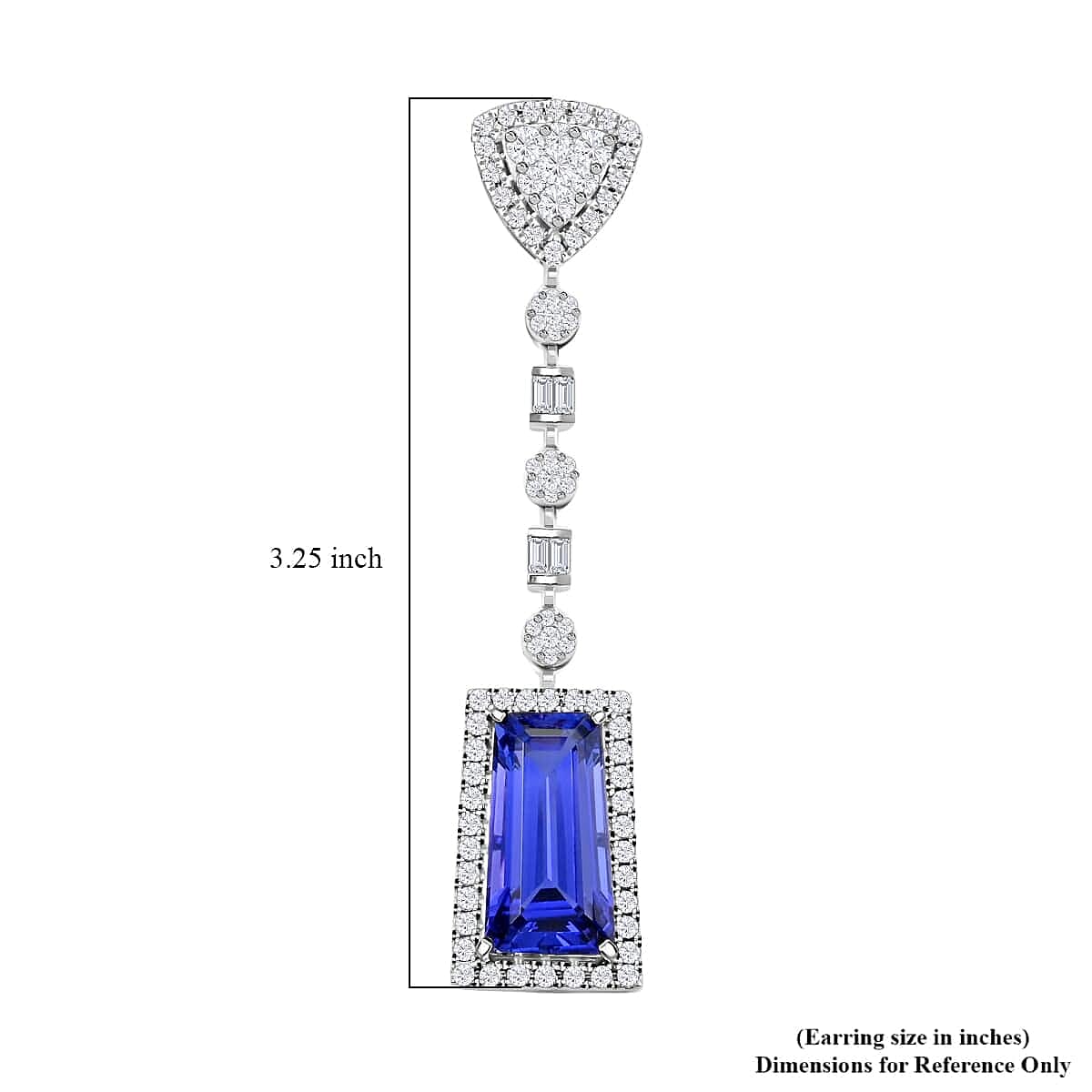 Certified &amp; Appraised RHAPSODY AAAA Tanzanite, Diamond Dangle Earrings in 950 Platinum 16 Ct. 7768924 6
