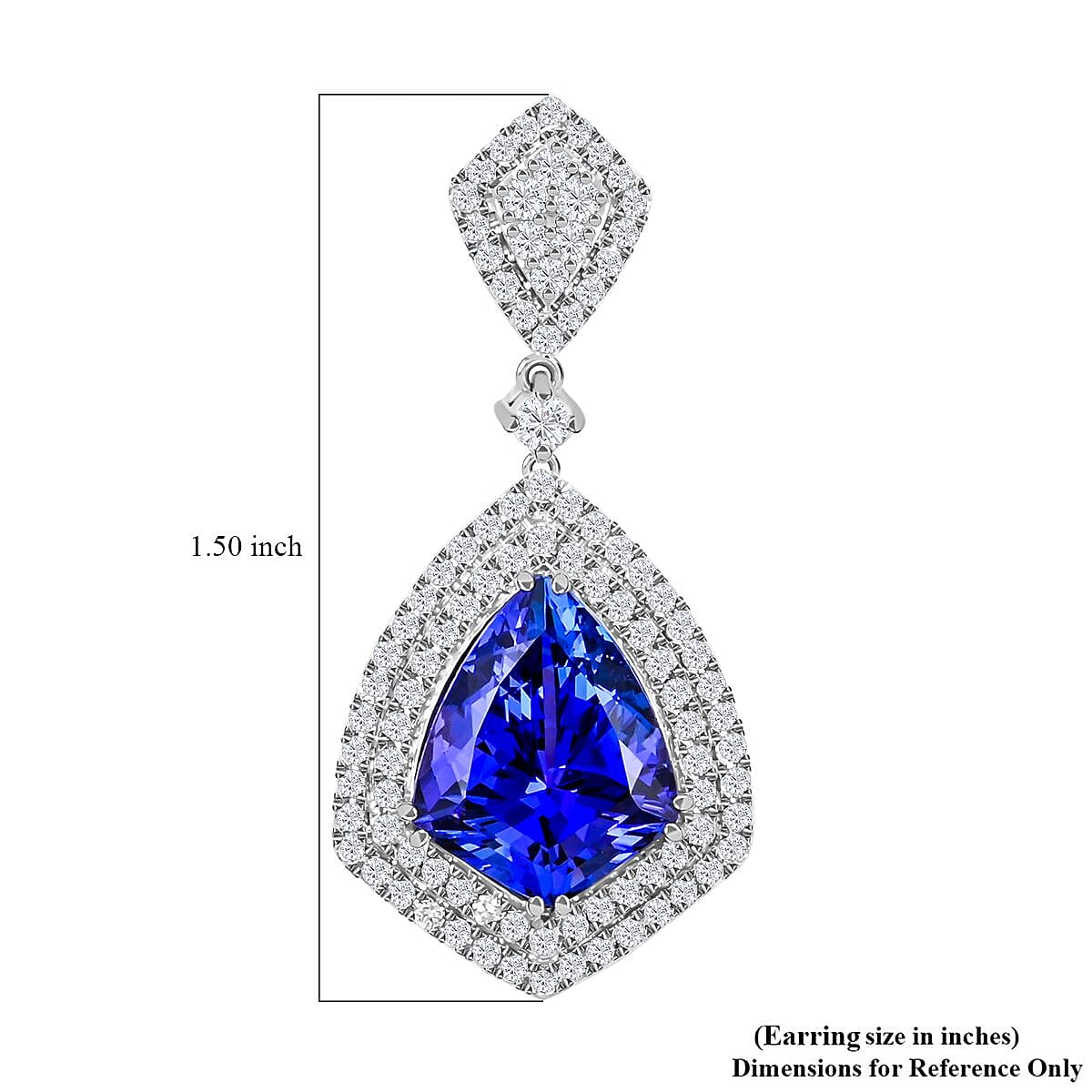 Chairman Vault: Certified and Appraised Earrings with AAAA Grade Tanzanite and Diamond Double Halo in 950 Platinum 7769074 6
