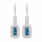 Certified and Appraised RHAPSODY 950 Platinum AAAA Monte Belo Indicolite & Diamond Halo Earrings 7.39 Ct_7769164