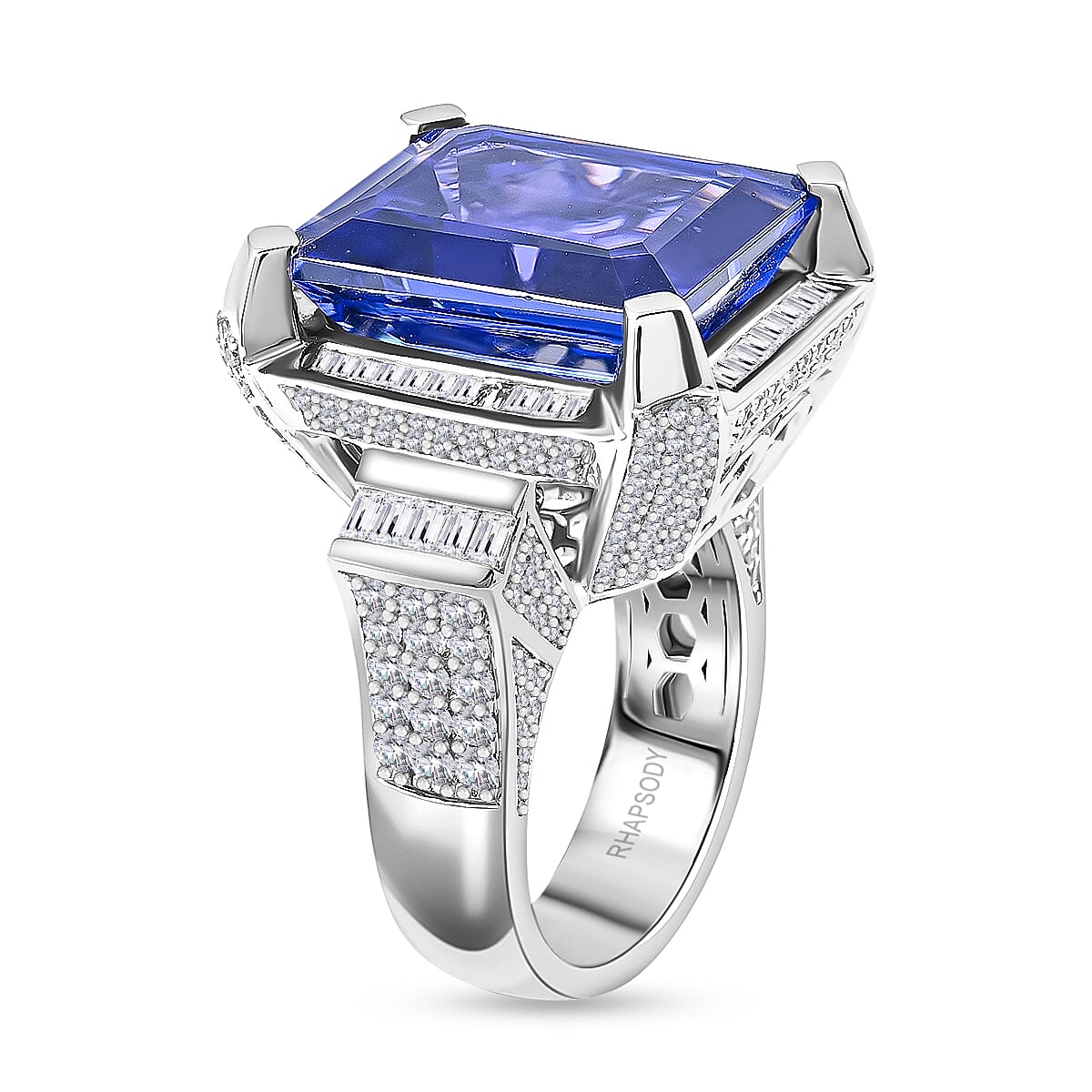 Chairman Vault: Certified and Appraised Ring with AAAA Grade Tanzanite and Diamond in 950 Platinum 7769200 2