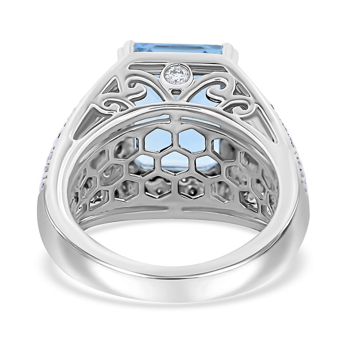 Chairman Vault Collection - Certified and Appraised RHAPSODY 950 Platinum AAAA Santa Maria Aquamarine and E-F VS Diamond Ring 7.85 Ct 7769403 3