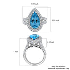 RHAPSODY 950 Platinum AGI Certified AAAA Santamaria Aquamarine & Diamond Ring 6.25 Ct.