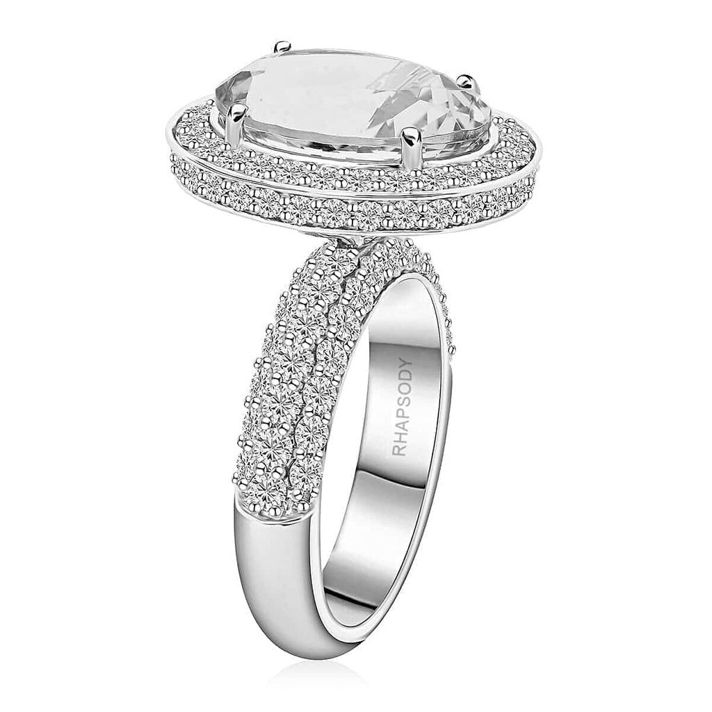 Certified and Appraised RHAPSODY 950 Platinum AAAA Santamaria Aquamarine, Diamond Ring 7.90 Ct.