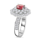 Certified and Appraised RHAPSODY 950 Platinum AAAA Montepuez Ruby and E-F VS Diamond Ring, 4.00 Ct