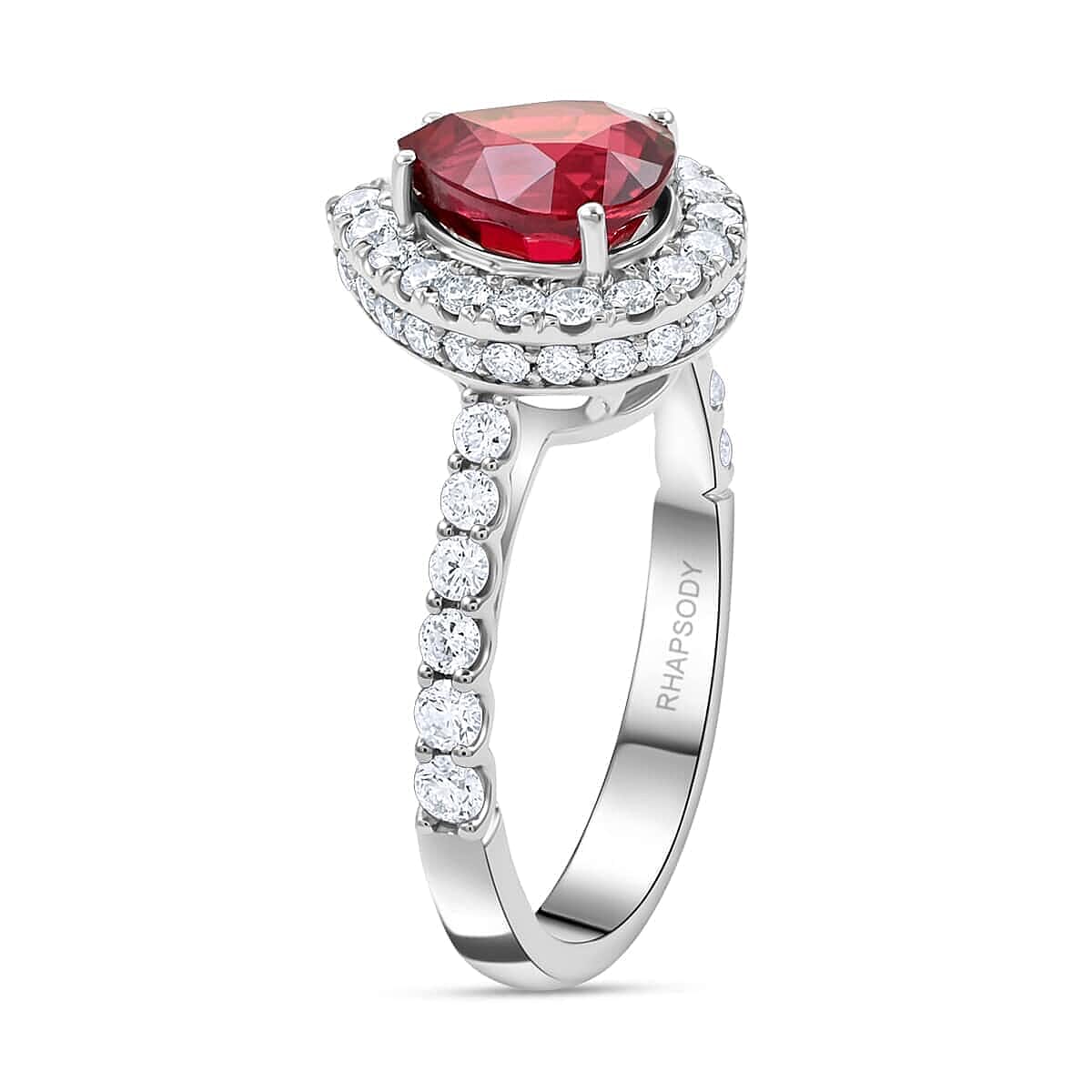 Chairman Vault Collection - Certified and Appraised RHAPSODY 950 Platinum AAAA Montepuez Ruby, White Diamond VS Ring 3.40 Ct. 7769686 3