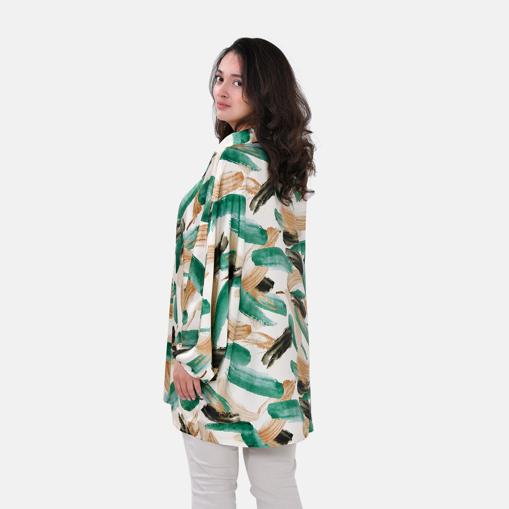 La Marey Printed Top - Green Size L - XL 16 - 22_7770709_3