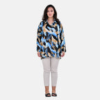 La Marey Printed Top - Blue Size L - XL 16 - 22_7770752