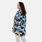 La Marey Printed Top - Blue Size L - XL 16 - 22_7770752_3