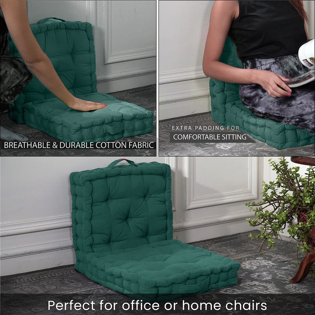 Cotton Solid Cushion Cover (Size 40x8 ) - Dark Green