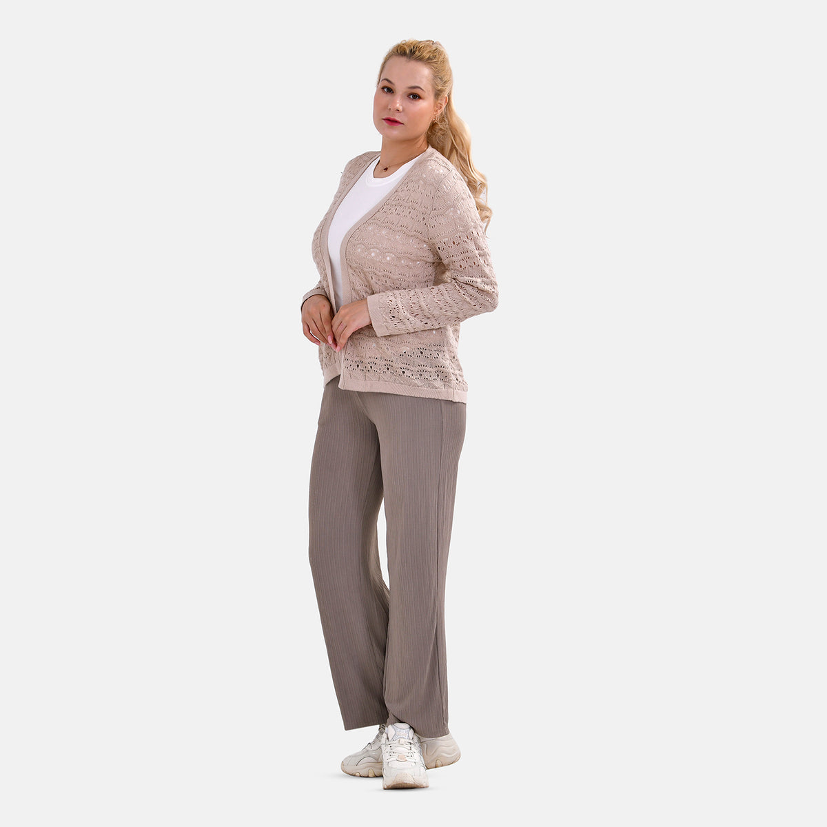 La Marey Acrylic Patterned Cardigan Jacket V32566322 0