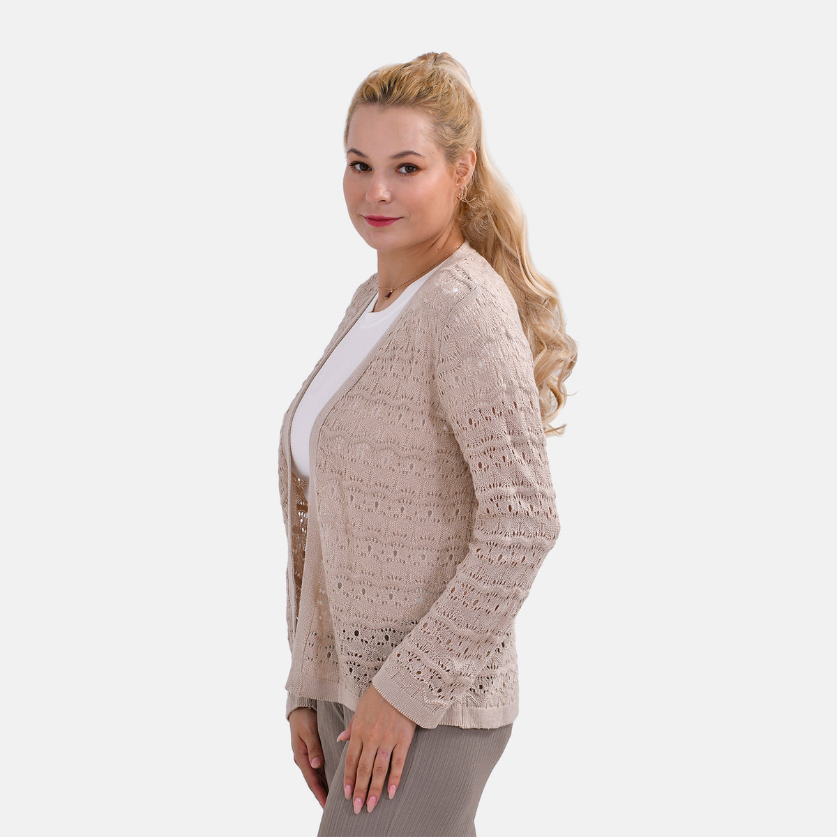 La Marey Acrylic Patterned Cardigan Jacket V32566322 3