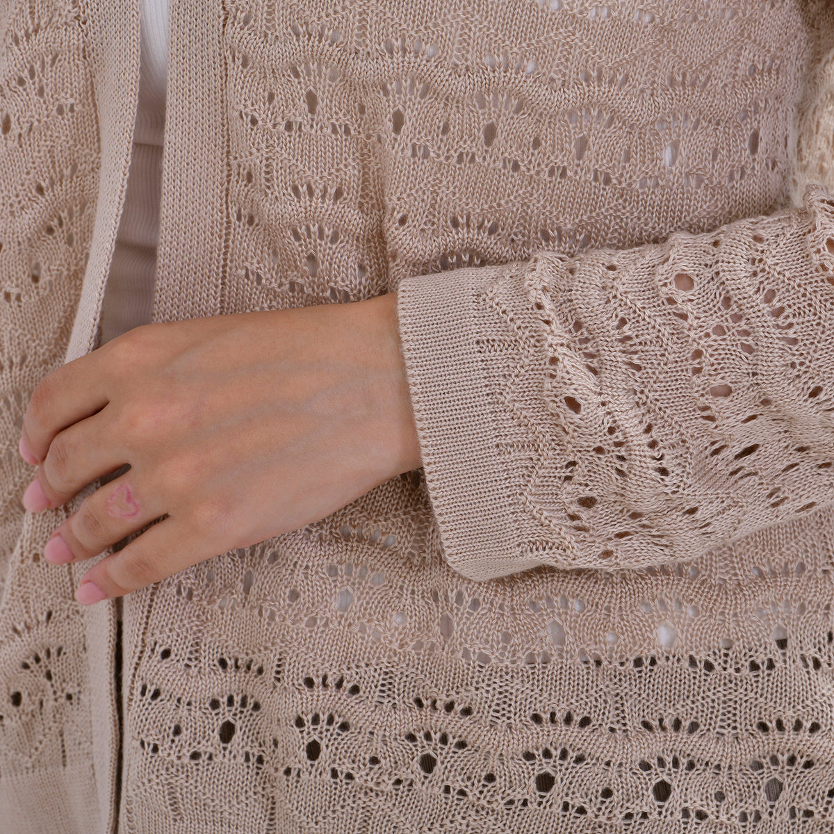 La Marey Acrylic Patterned Cardigan Jacket V32566322 5