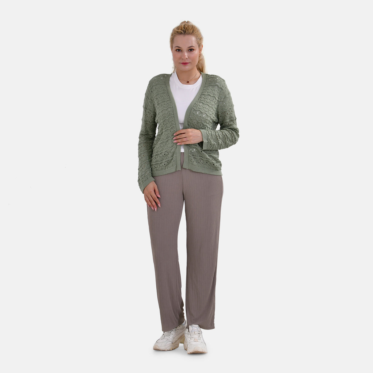 La Marey Acrylic Patterned Cardigan Jacket V32572898 0