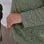 La Marey Acrylic Patterned Cardigan (Size 12 to 14) - Green_7771086_4