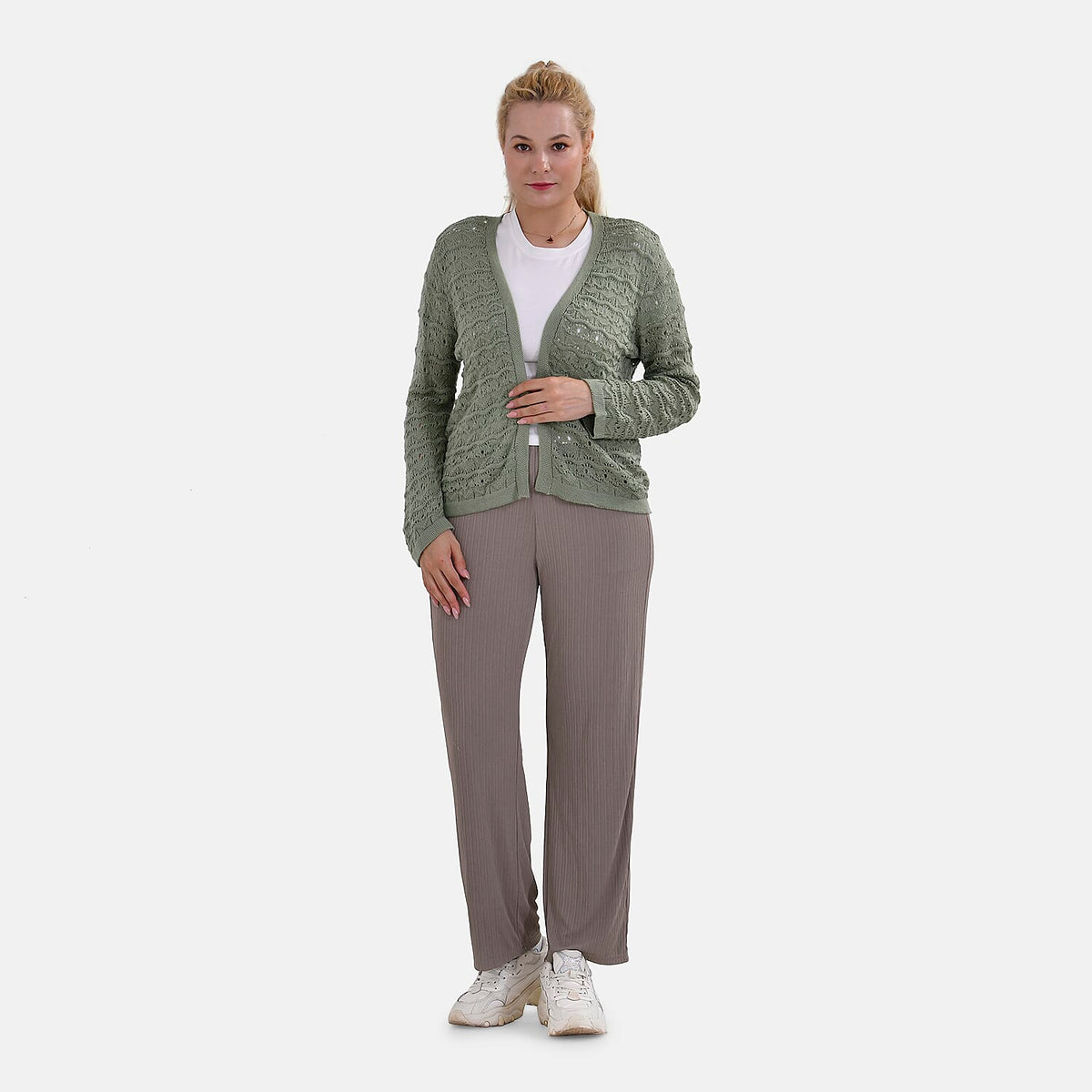 La Marey Acrylic Patterned Cardigan Jacket V32533570 0