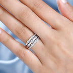 Moissanite Bubble Ring in Platinum Overlay Sterling Silver 1.02 Ct, Silver Wt. 5.19 Gms