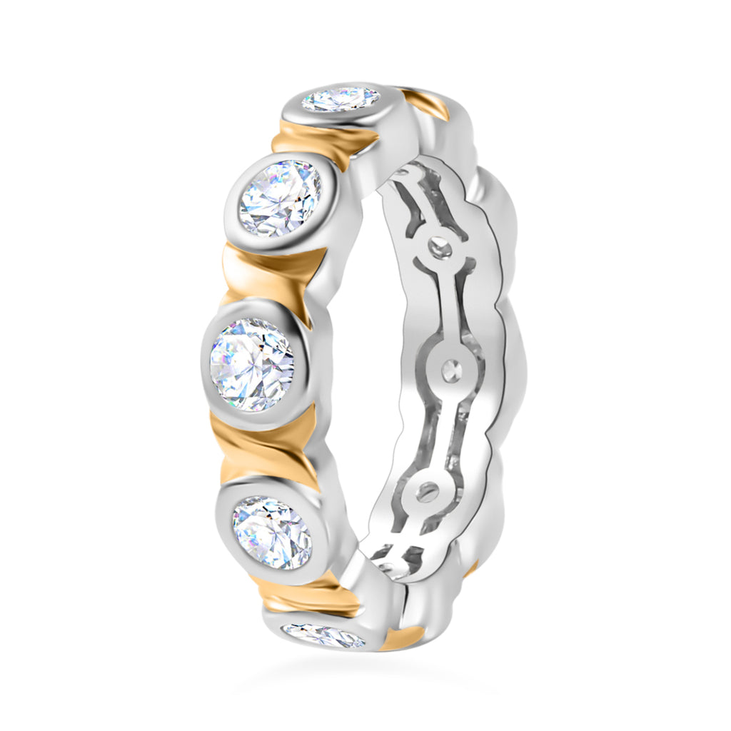Designer Inspired - Moissanite Band Ring Sterling Silver 2.25 Ct._7771966_3