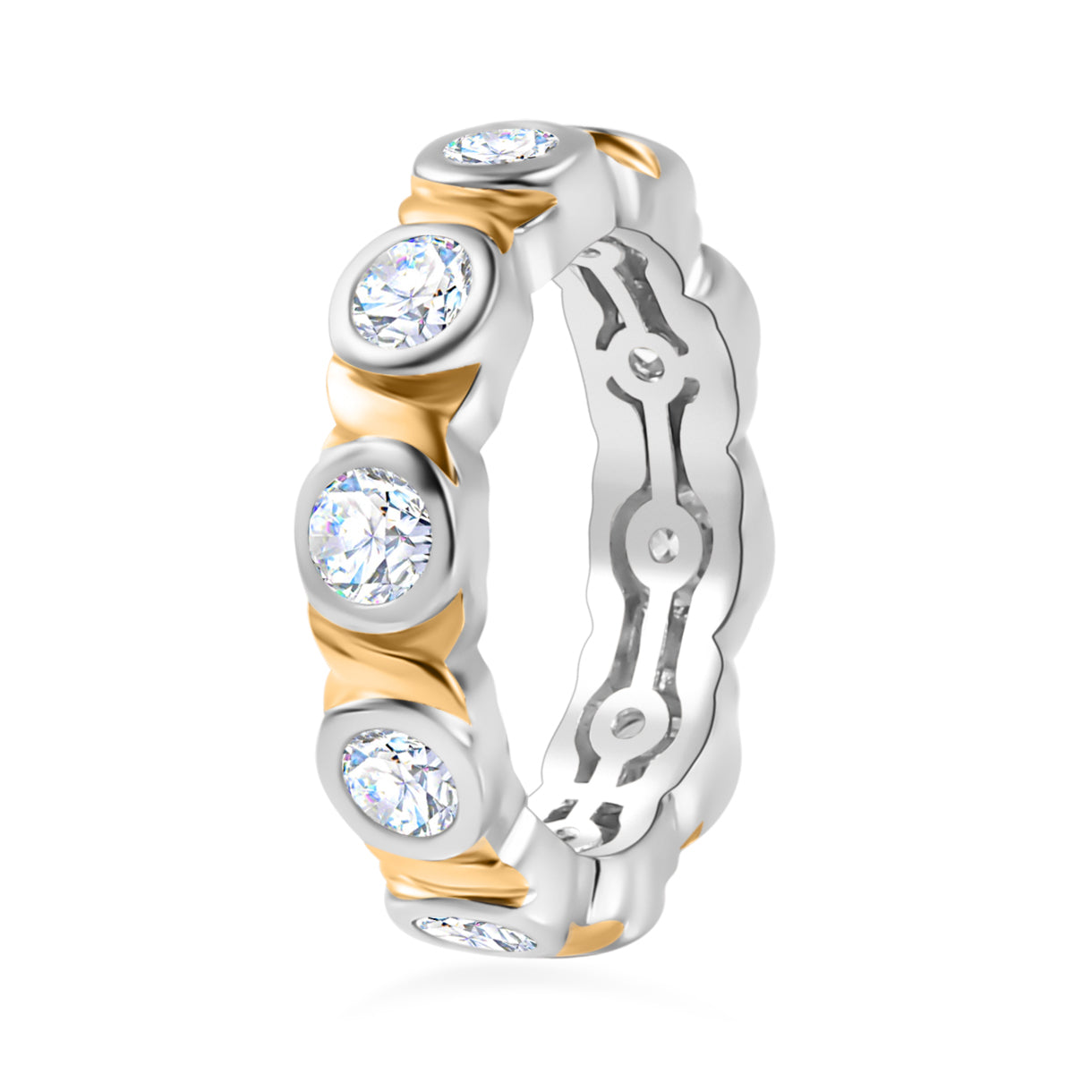 Moissanite  Band Ring  Sterling Silver 1.98 ct,  Silver Wt. 5 Gms  2.250  Ct. 7771966 3