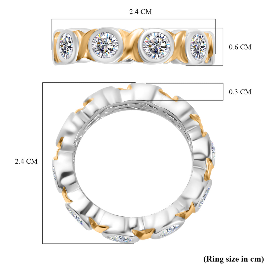 Designer Inspired - Moissanite Band Ring Sterling Silver 2.25 Ct._7771966_5