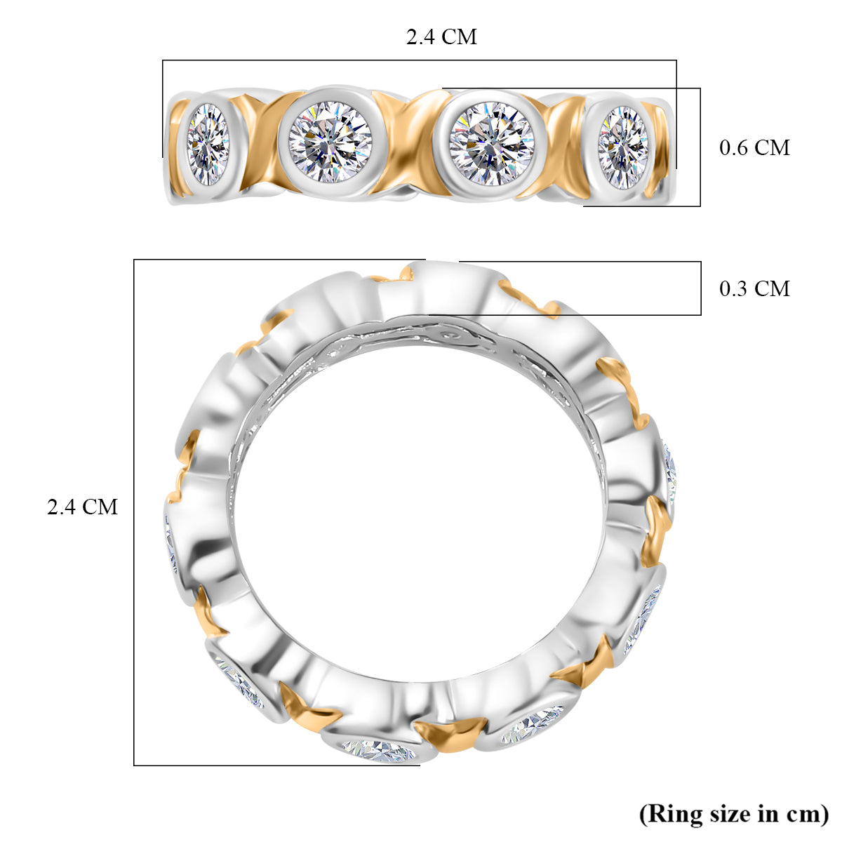 Moissanite  Band Ring  Sterling Silver 1.98 ct,  Silver Wt. 5 Gms  2.250  Ct. 7771966 5
