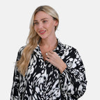 La Marey Abstract Art Pattern Top (Size L/XL) - Black & White_7772007_4