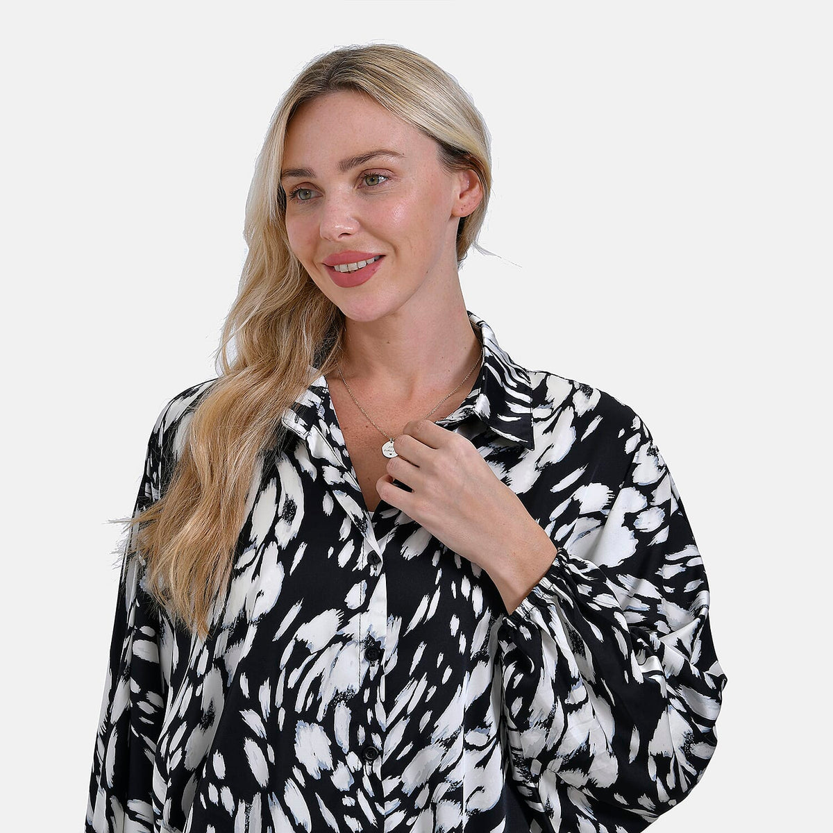 La Marey Abstract Art Pattern Top (Size L/XL) - Black &amp; White V32533098 5