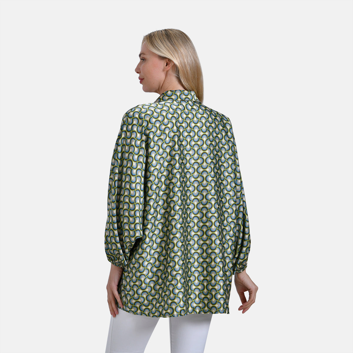 La Marey Geometric Pattern Top (Size L/XL) - Green V32564788 2