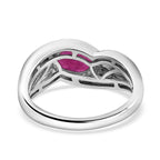 Natural John Saul Ruby & Natural Zircon Infinity Ring in Platinum Overlay Sterling Silver 1.12 Ct_7772091_4