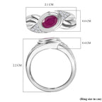 Natural John Saul Ruby & Natural Zircon Infinity Ring in Platinum Overlay Sterling Silver 1.12 Ct_7772091_5