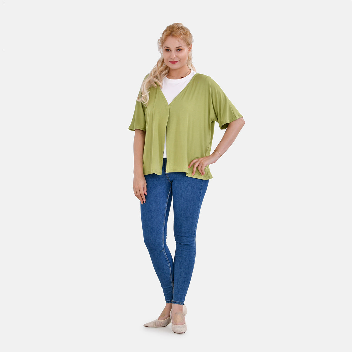 TAMSY V-Neck Mid-Sleeve Cardigan V32516849 0