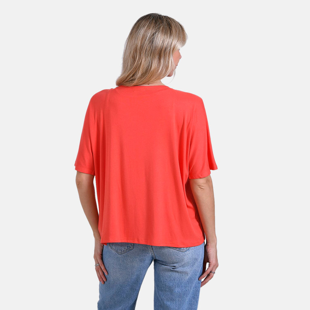 Tamsy Classic V-Neck Mid-Sleeve Bolero Cardigan (Size 8-18) - Orange_7772327_1