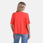 Tamsy Classic V-Neck Mid-Sleeve Bolero Cardigan (Size 8-18) - Orange_7772327_1