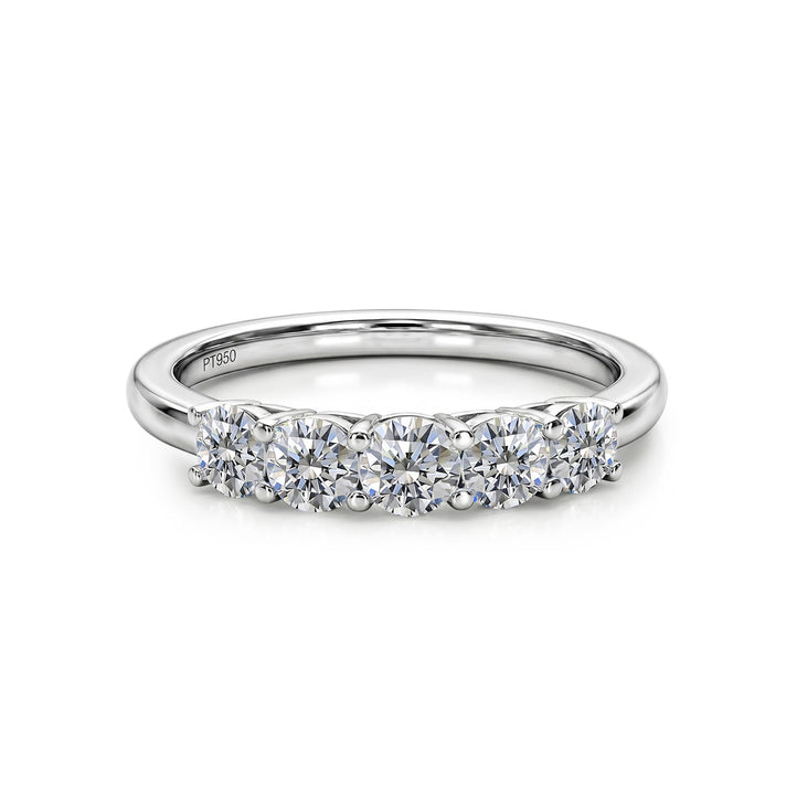 LUXURIANT 1 Ct. Lab Grown Diamond 5 Stone Ring in 950 Platinum, SGL Certified 7772606 1