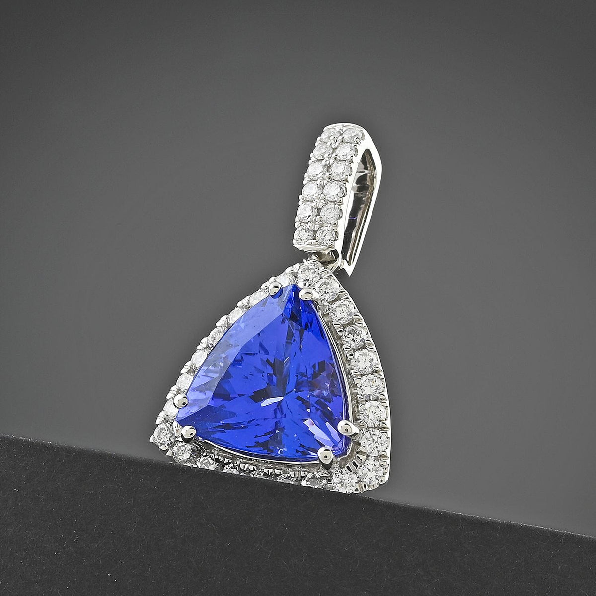 Appraised and Certified 4.05 Ct. Tanzanite, Diamond Halo Pendant in 950 Platinum 7772919 1