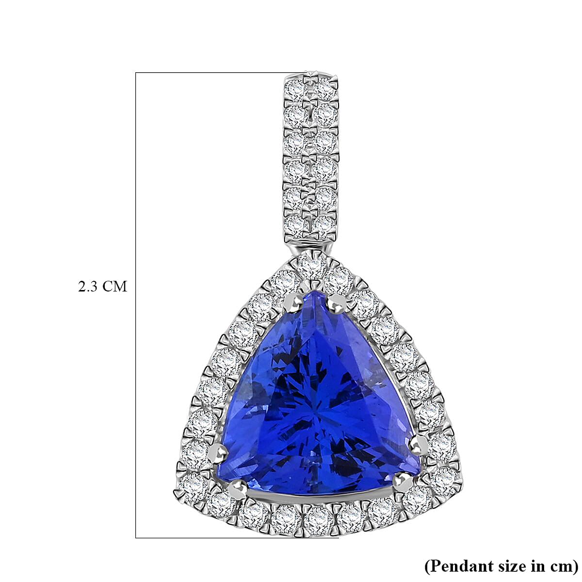 Appraised and Certified 4.05 Ct. Tanzanite, Diamond Halo Pendant in 950 Platinum 7772919 4