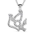 White Diamond  Pendant in Rhodium Overlay Sterling Silver