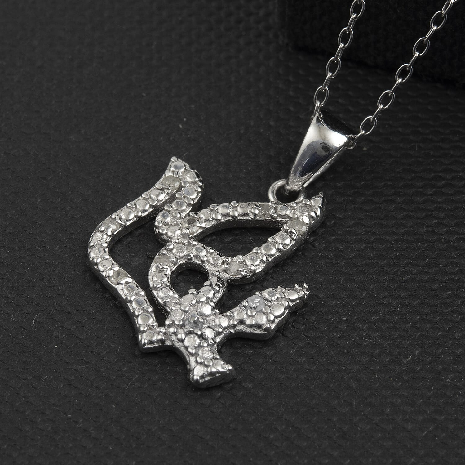 White Diamond  Pendant in Rhodium Overlay Sterling Silver 7774017 1