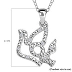 White Diamond  Pendant in Rhodium Overlay Sterling Silver