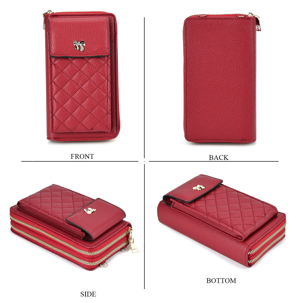 PU Crossbody Cellphone Bag (Size 11x4x19 cm) - Burgundy_7774940_3