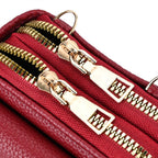 PU Crossbody Cellphone Bag (Size 11x4x19 cm) - Burgundy_7774940_5