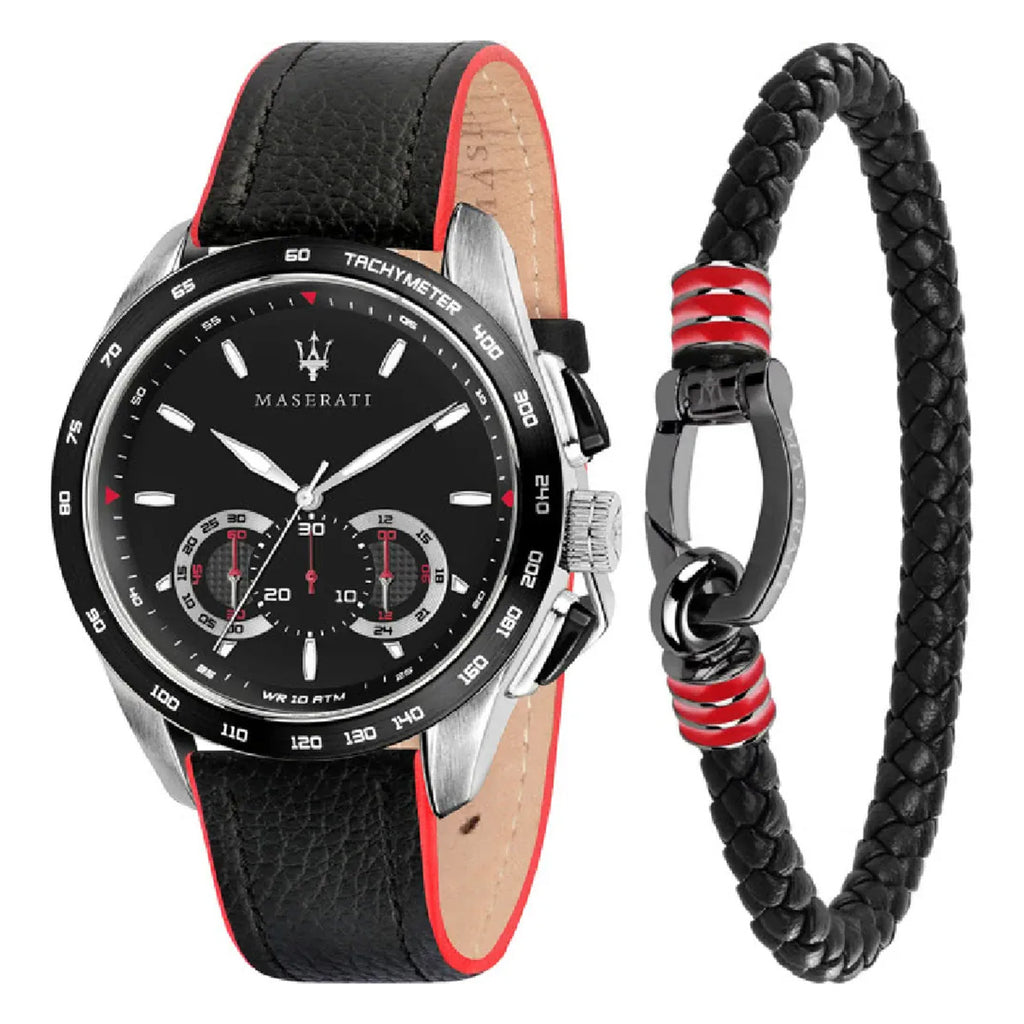 Maserati Quartz Movement Mens Watch in Leather with Complimentary Gammon Fragrance_7775500_3