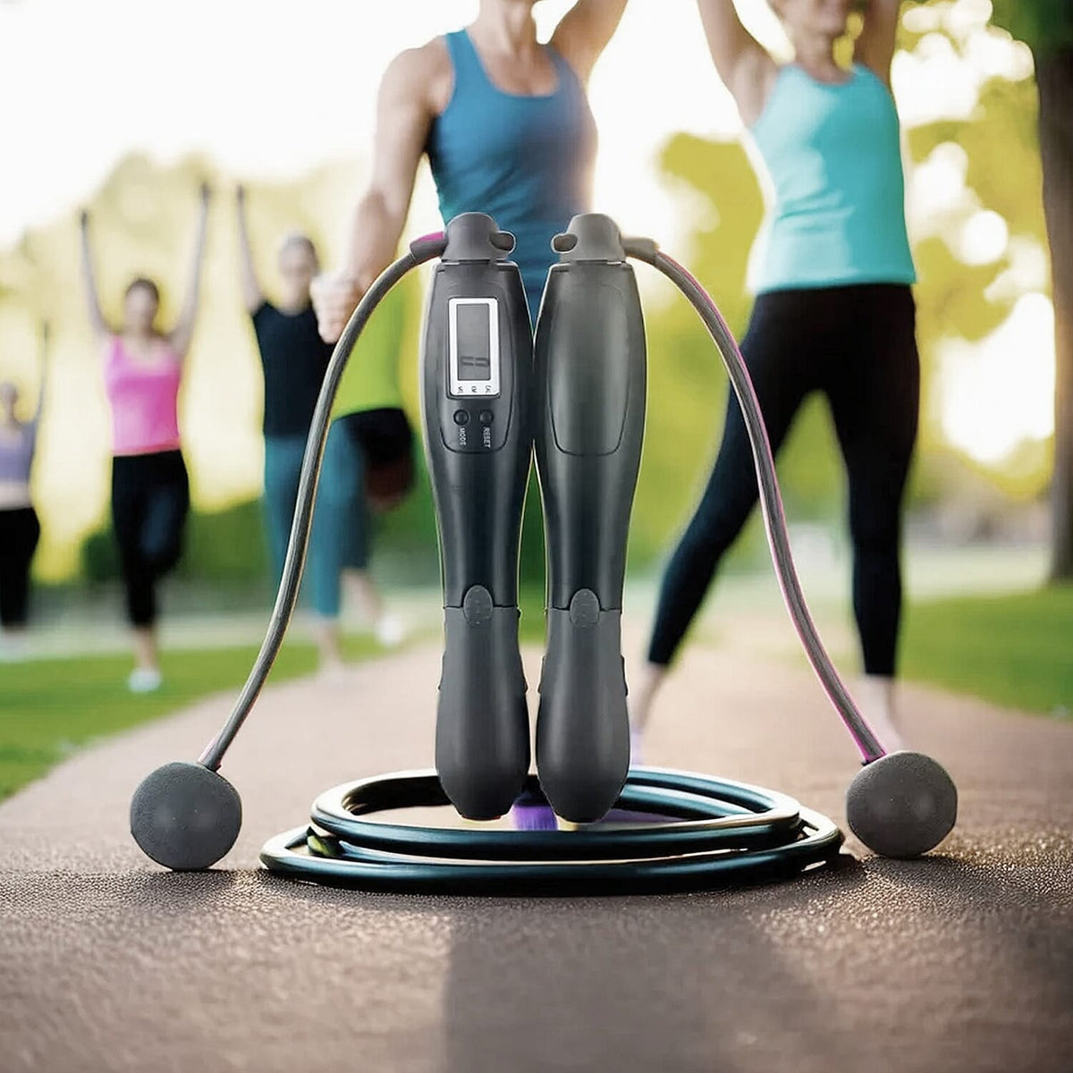 Digital Skipping Rope With - Without Rope - Black - Grey 7778067 1