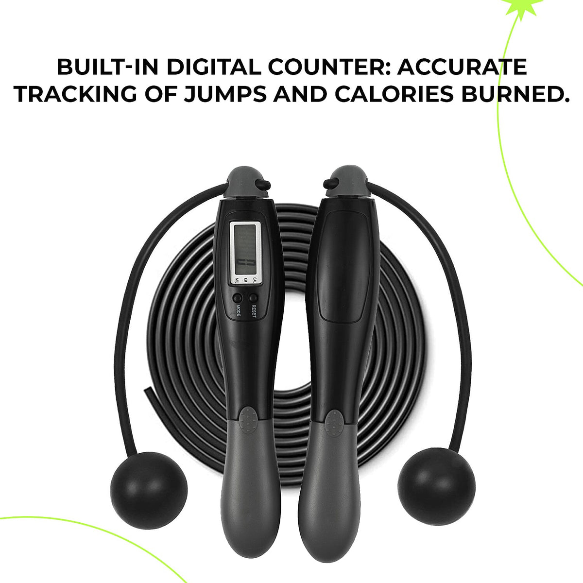 Digital Skipping Rope With - Without Rope - Black - Grey 7778067 4