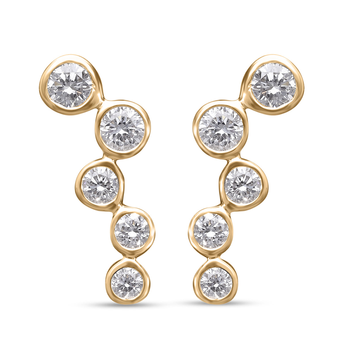 LUXURIANT 1 Ct. Lab Grown Diamond Bubble Earrings in 9K Gold 7778516 0