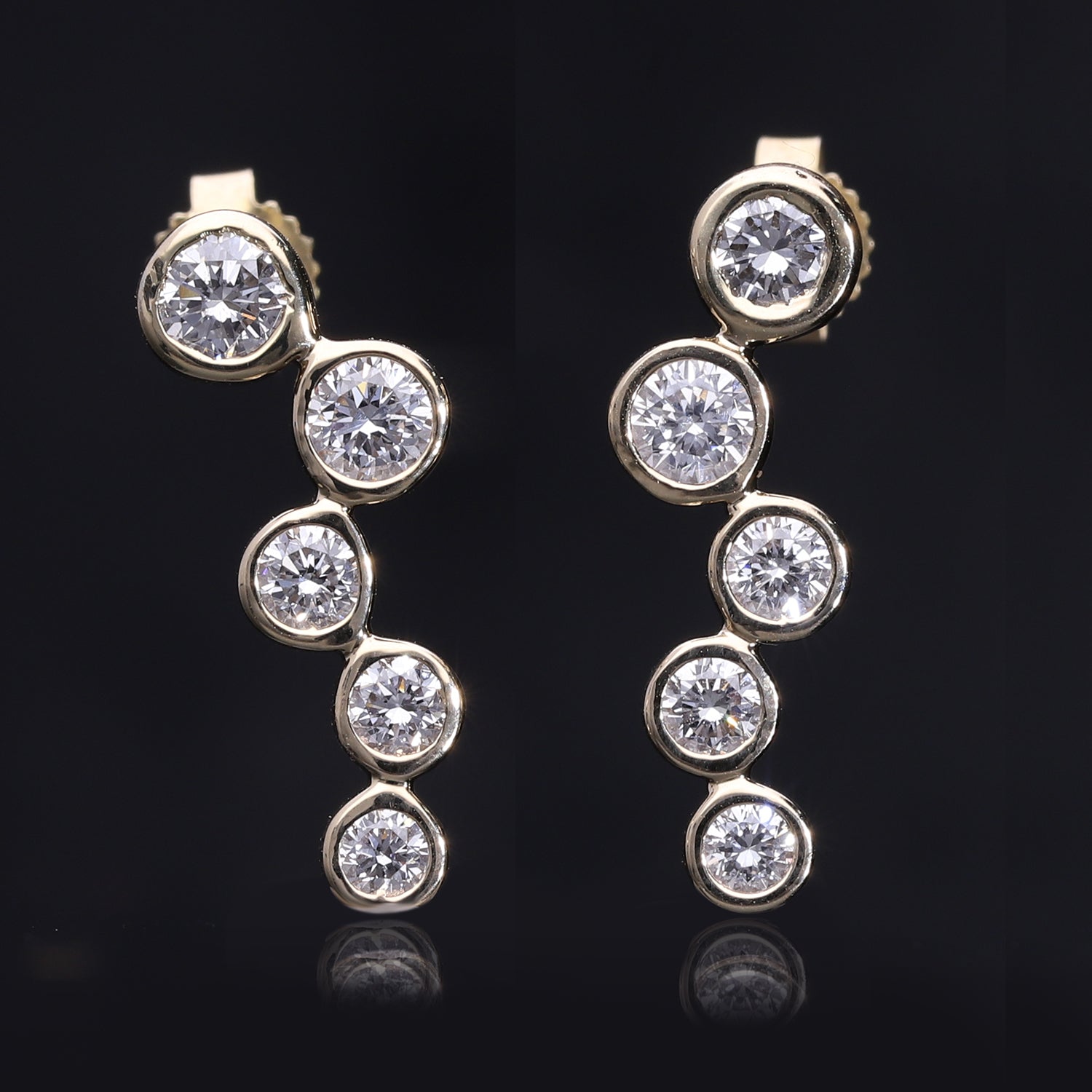 LUXURIANT 1 Ct. Lab Grown Diamond Bubble Earrings in 9K Gold 7778516 1