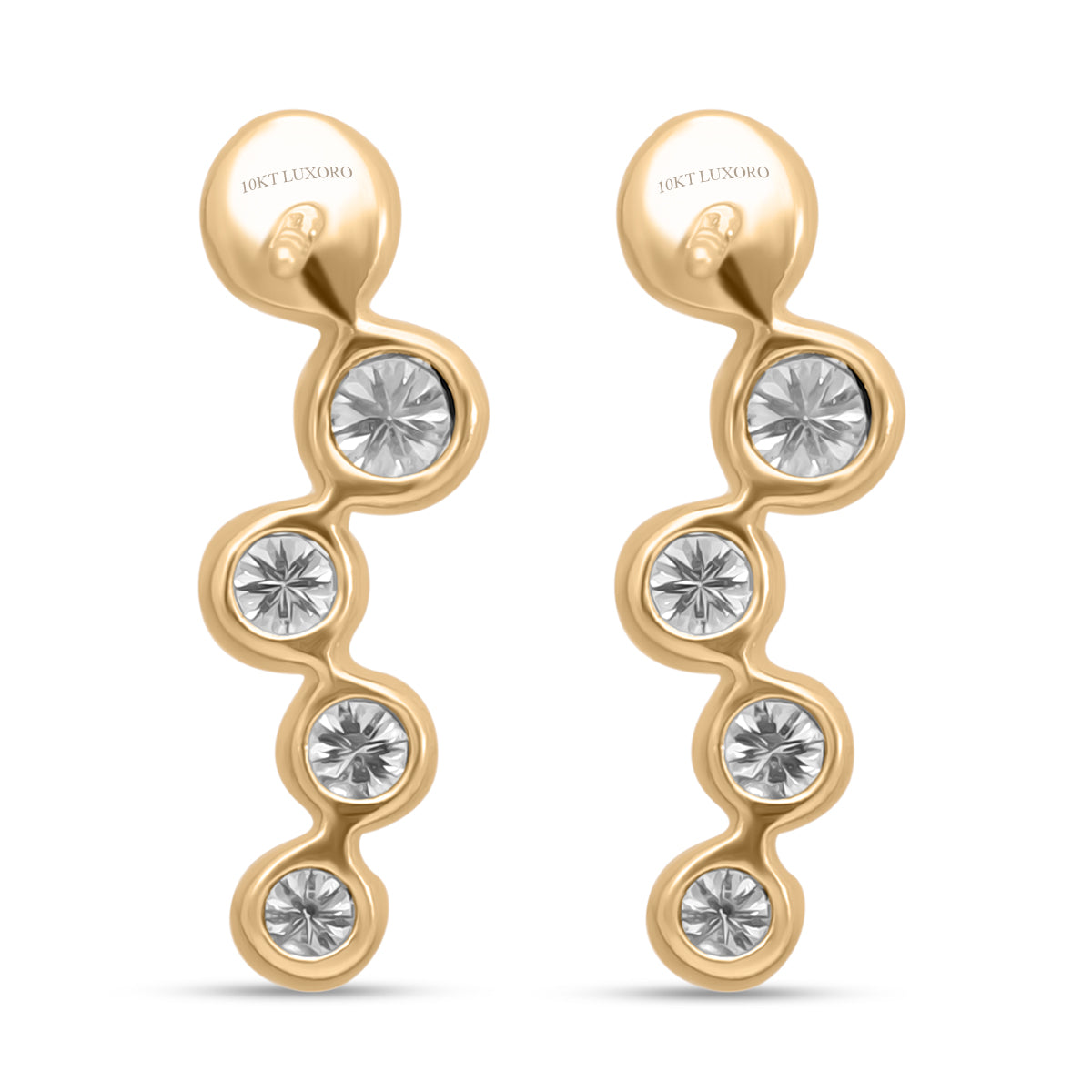 LUXURIANT 1 Ct. Lab Grown Diamond Bubble Earrings in 9K Gold 7778516 4