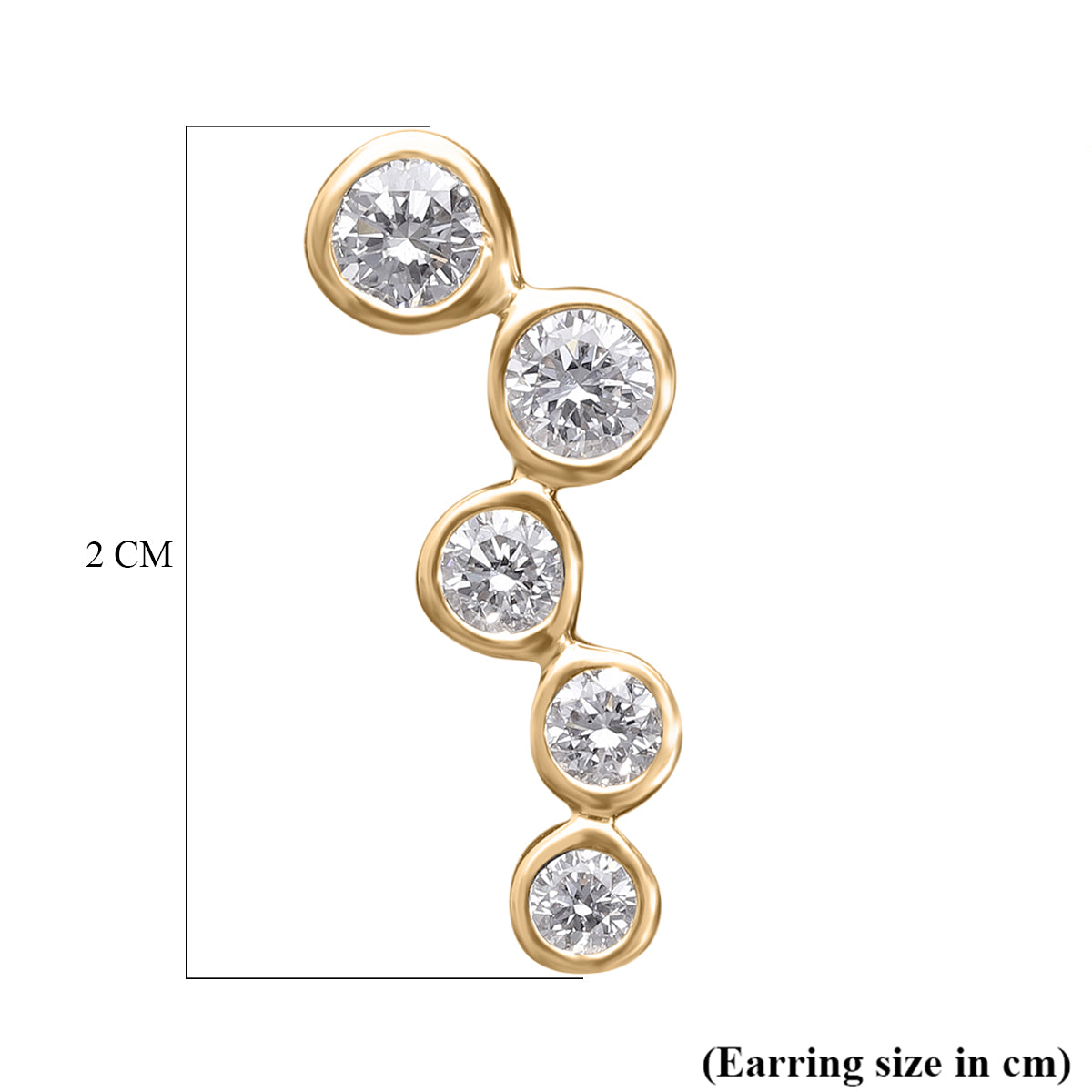 LUXURIANT 1 Ct. Lab Grown Diamond Bubble Earrings in 9K Gold 7778516 5